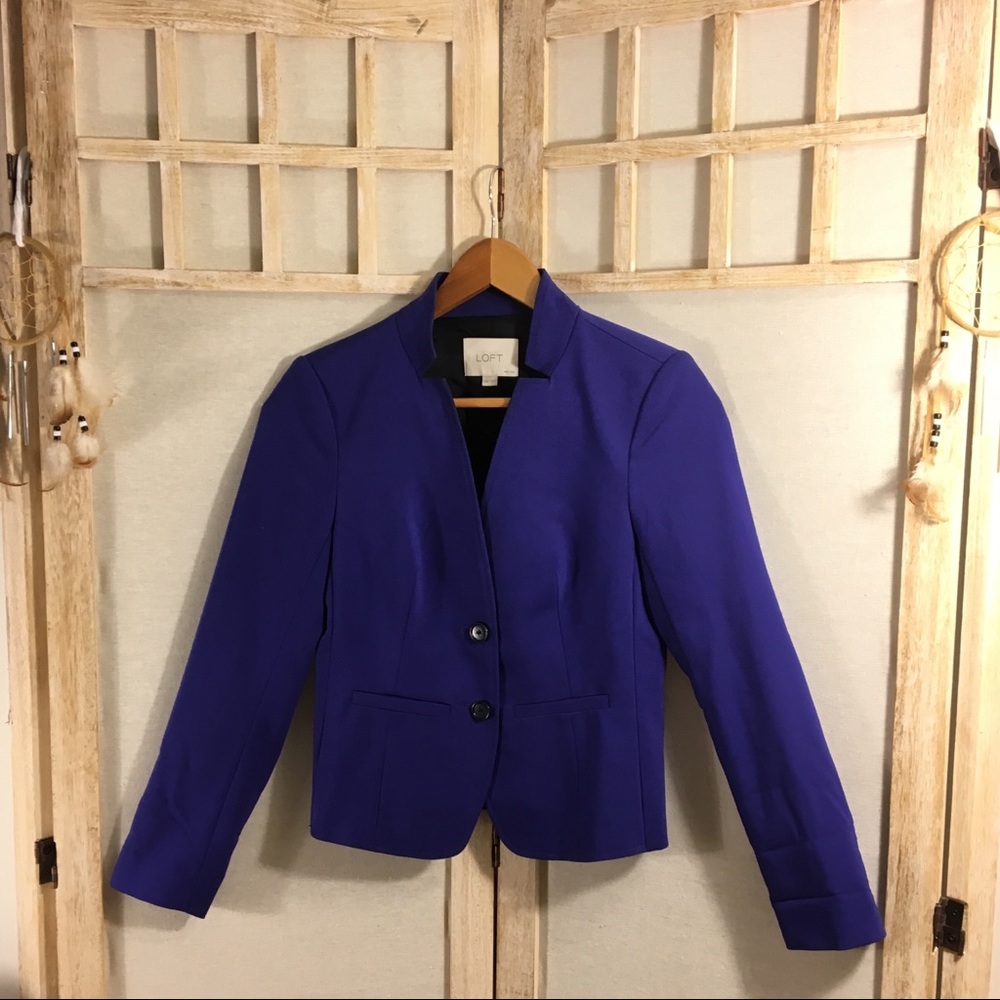 LOFT Violet Blazer with Standing Collar